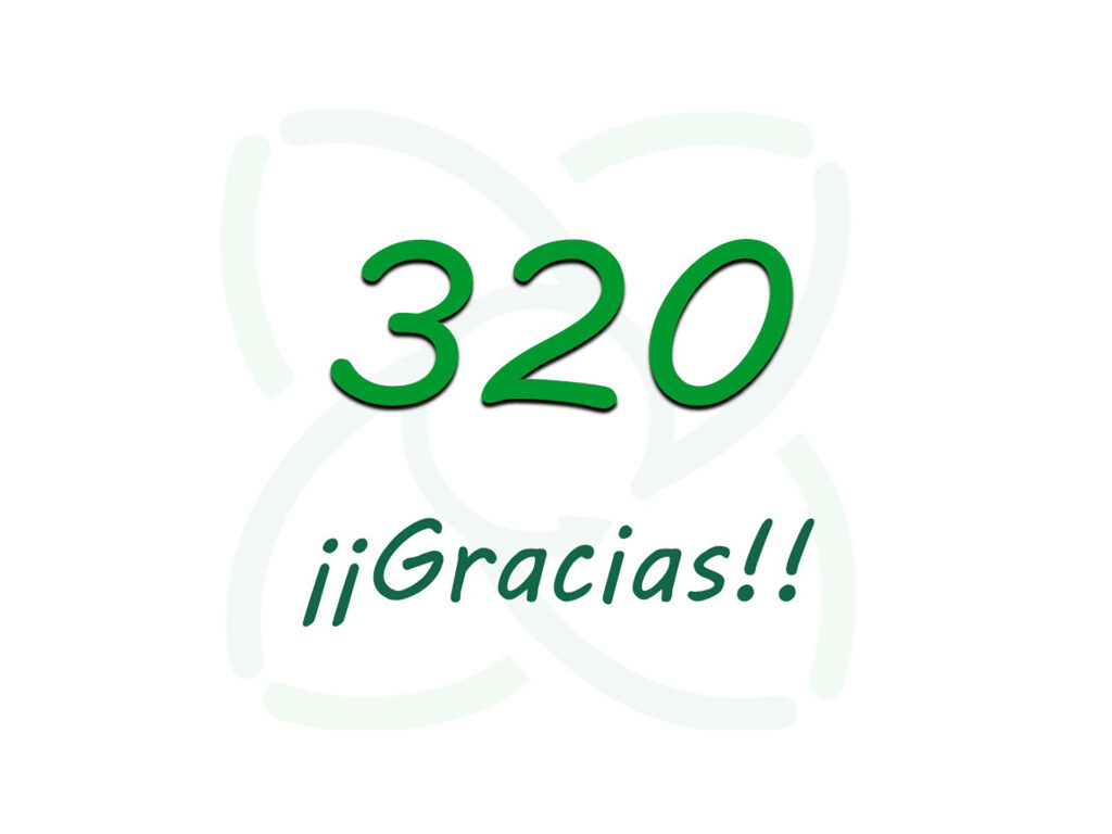 ¡Ya somos 320 socios directos! Gracias por vuestra confianza